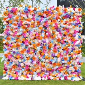 roll up flower wall multicolored artificial flower backdrop a kaleidoscope of beauty for your events bd120