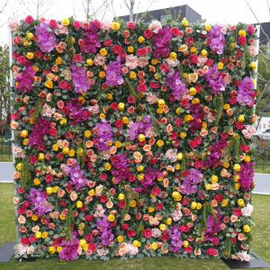 fiery color burst floral extravaganza wall: a bold, lively masterpiece for energetic celebrations bd098