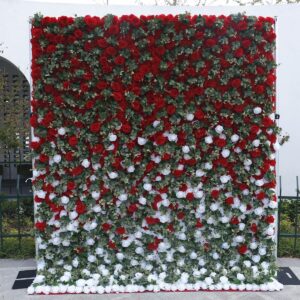 5d gradient red and white artificial flower backdrop bd055