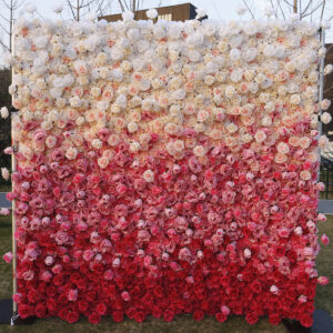5d fabric backed artificial flower wall backdrop — gradient color bd094